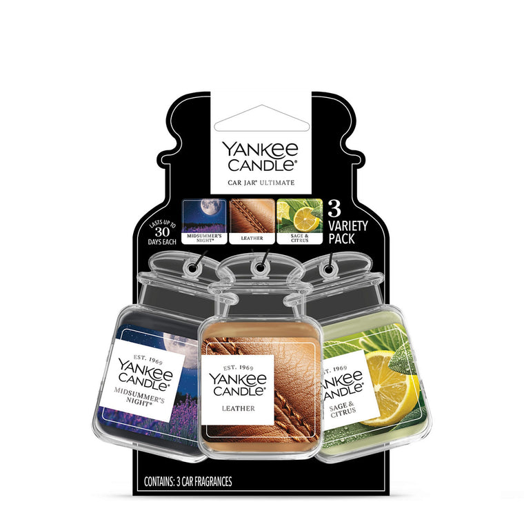 Midsummer's Night® / Leather / Sage & Citrus Car Jar® Ultimate (Bonus 3-Pack) I7