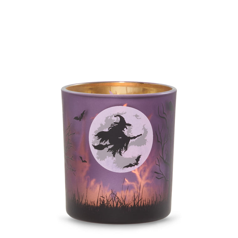 Purple Witch's Moon Tea Light Candle Holder W0