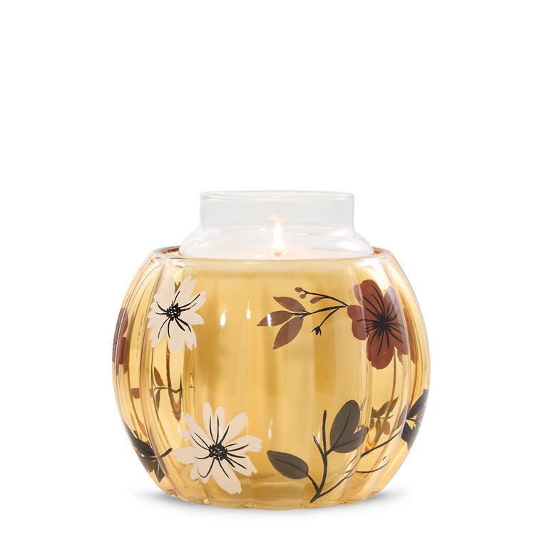 Flower Pumpkin Jar Candle Holder Y4