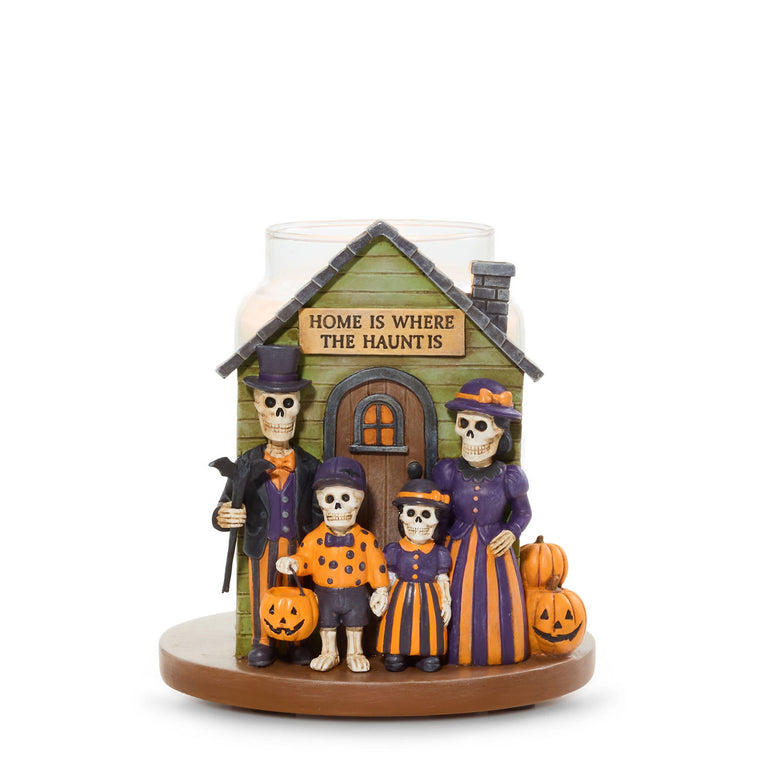 Bonebury Lane Haunted House Jar Candle Holder T2