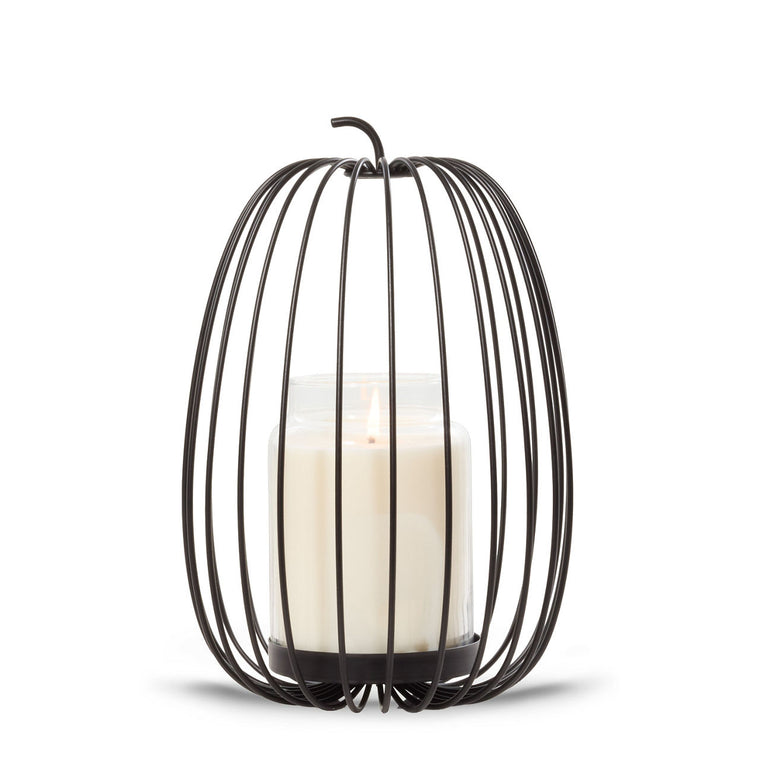 Caged Pumpkin Jar Candle Holder U7